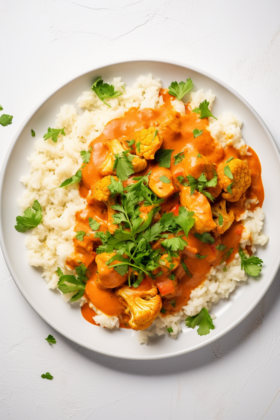 Keto Butter Chicken with Cauliflower Rice