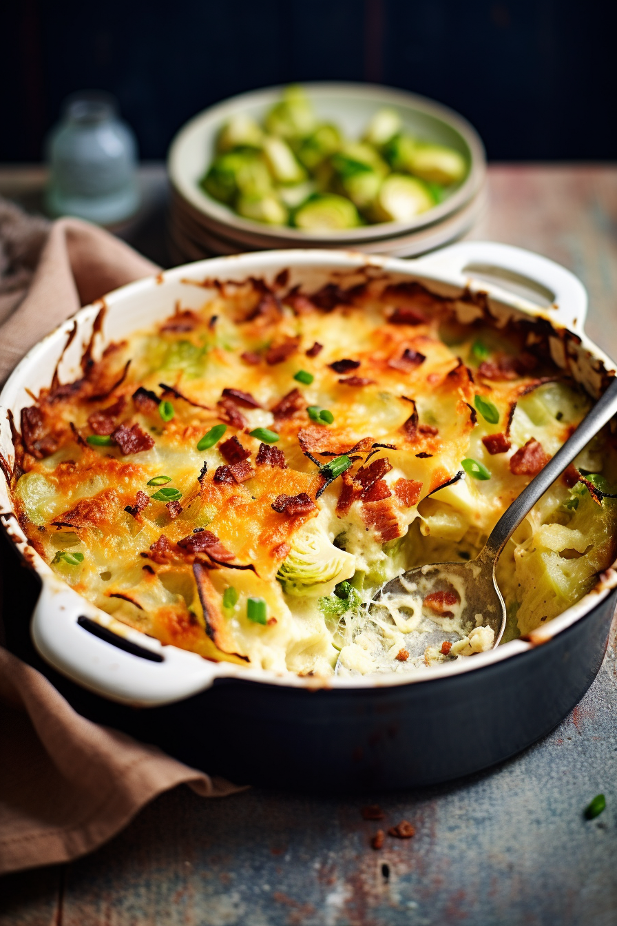 Keto Cabbage and Bacon Gratin in the Oven