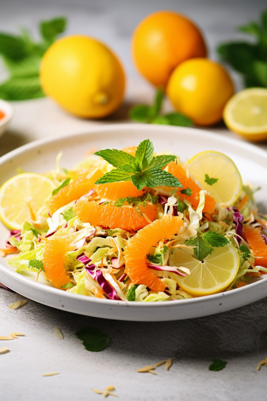 Keto Cabbage and Carrot Slaw with Citrus Dressing