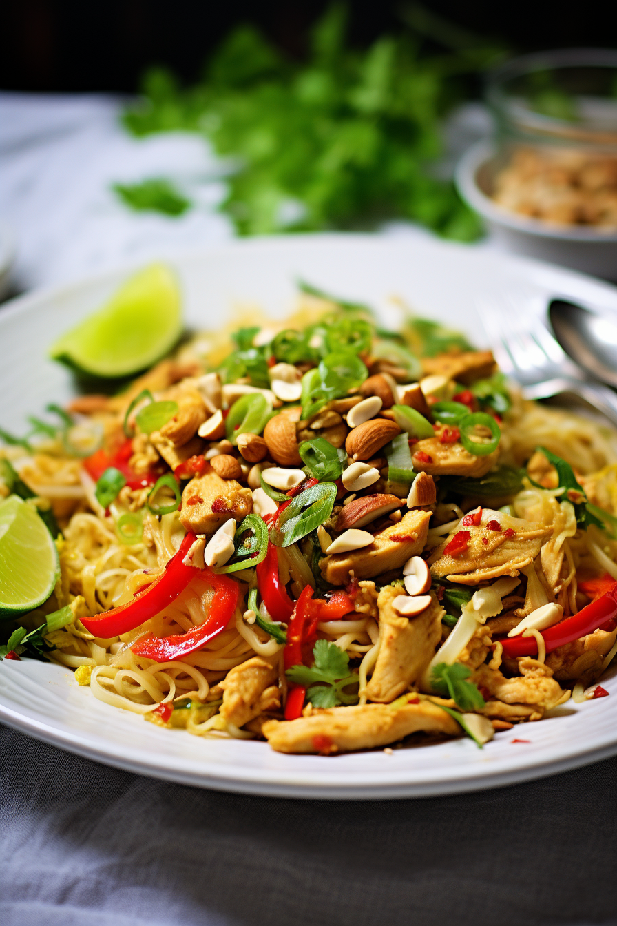 Keto Cabbage Noodle Pad Thai Ready to Serve
