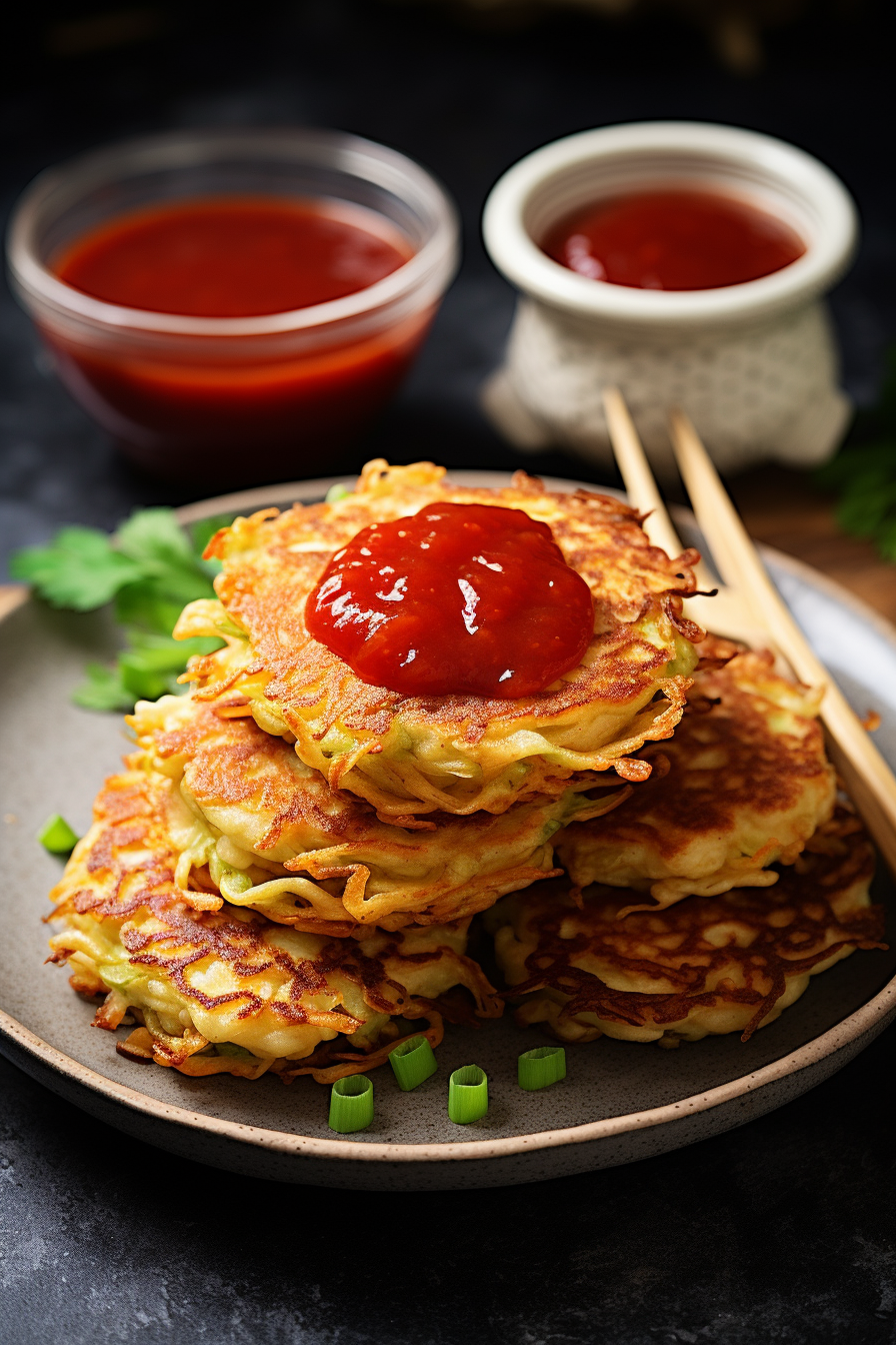 Preparing Keto Cabbage Pancakes
