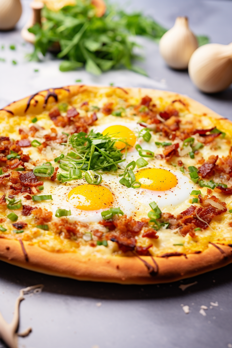 Keto Carbonara Pizza Ready to Serve