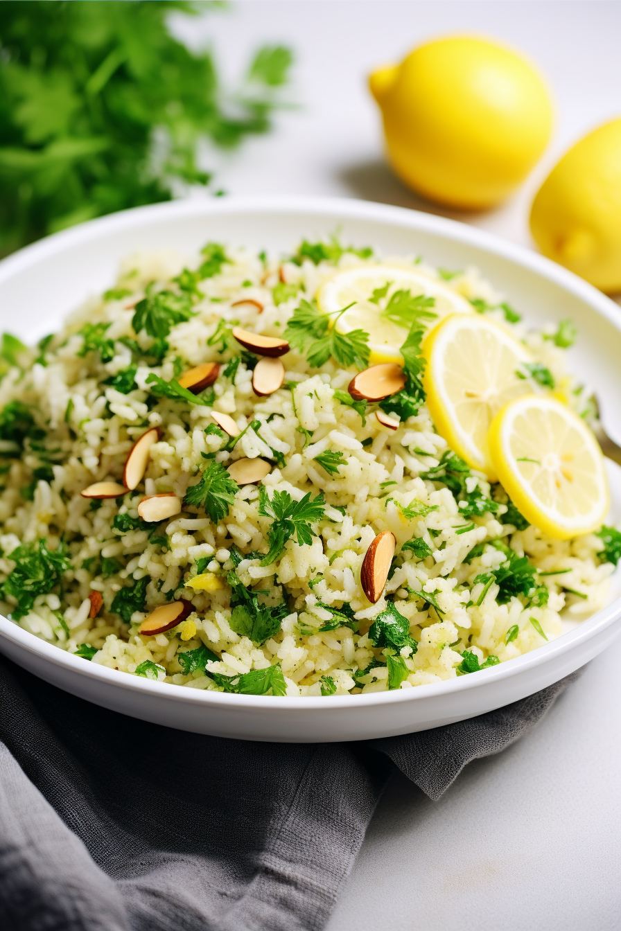 Keto Cauliflower Rice Pilaf with Herbs and Almonds