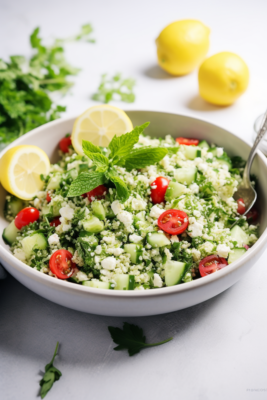 Keto Cauliflower Rice Tabbouleh Salad