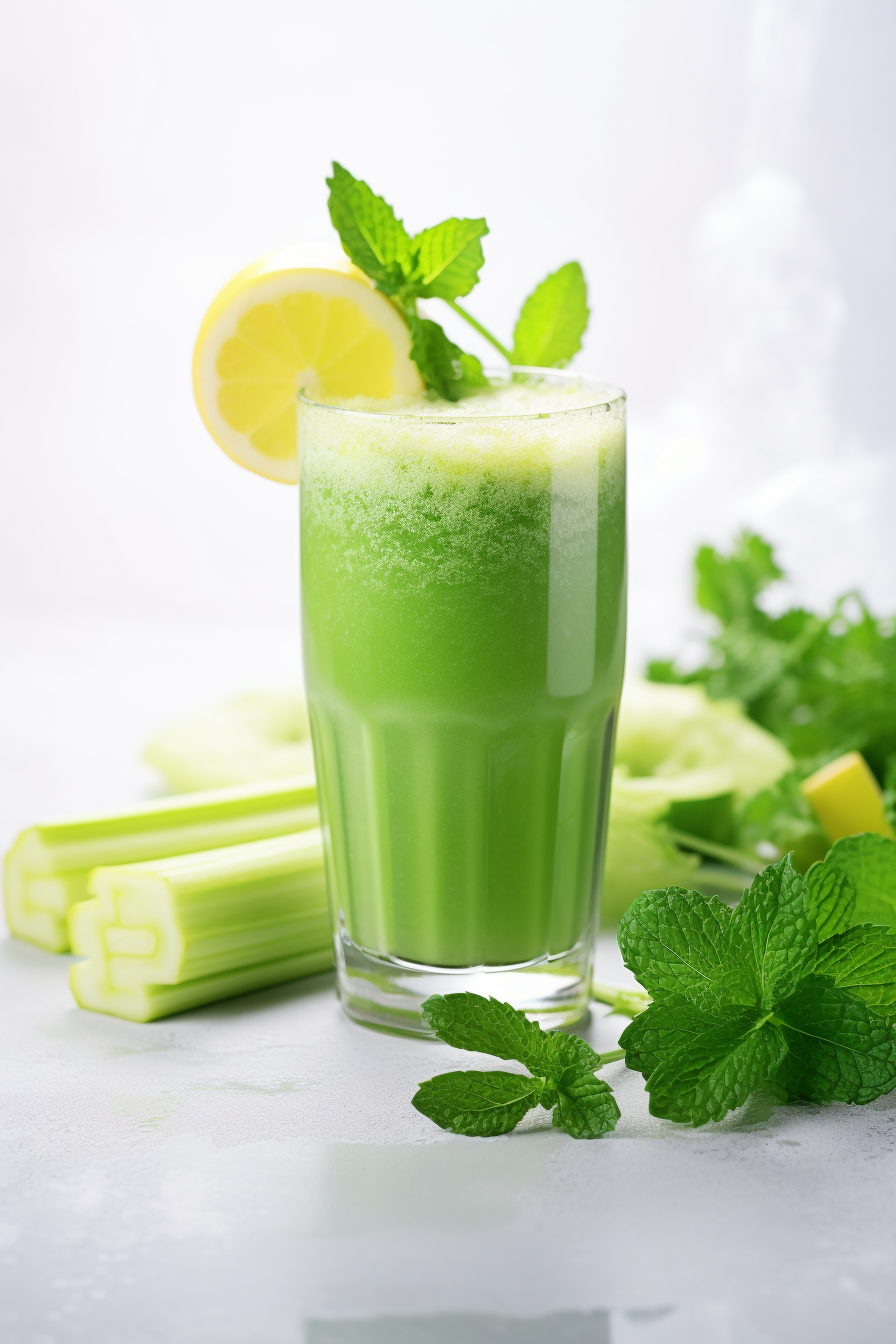 Keto Celery and Apple Zing Juice Preparation