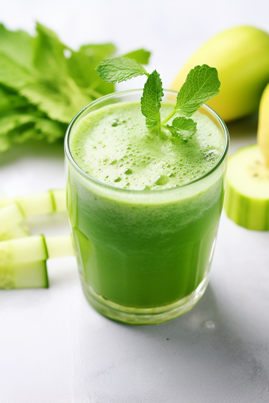 Keto Celery and Apple Zing Juice with a Hint of Mint