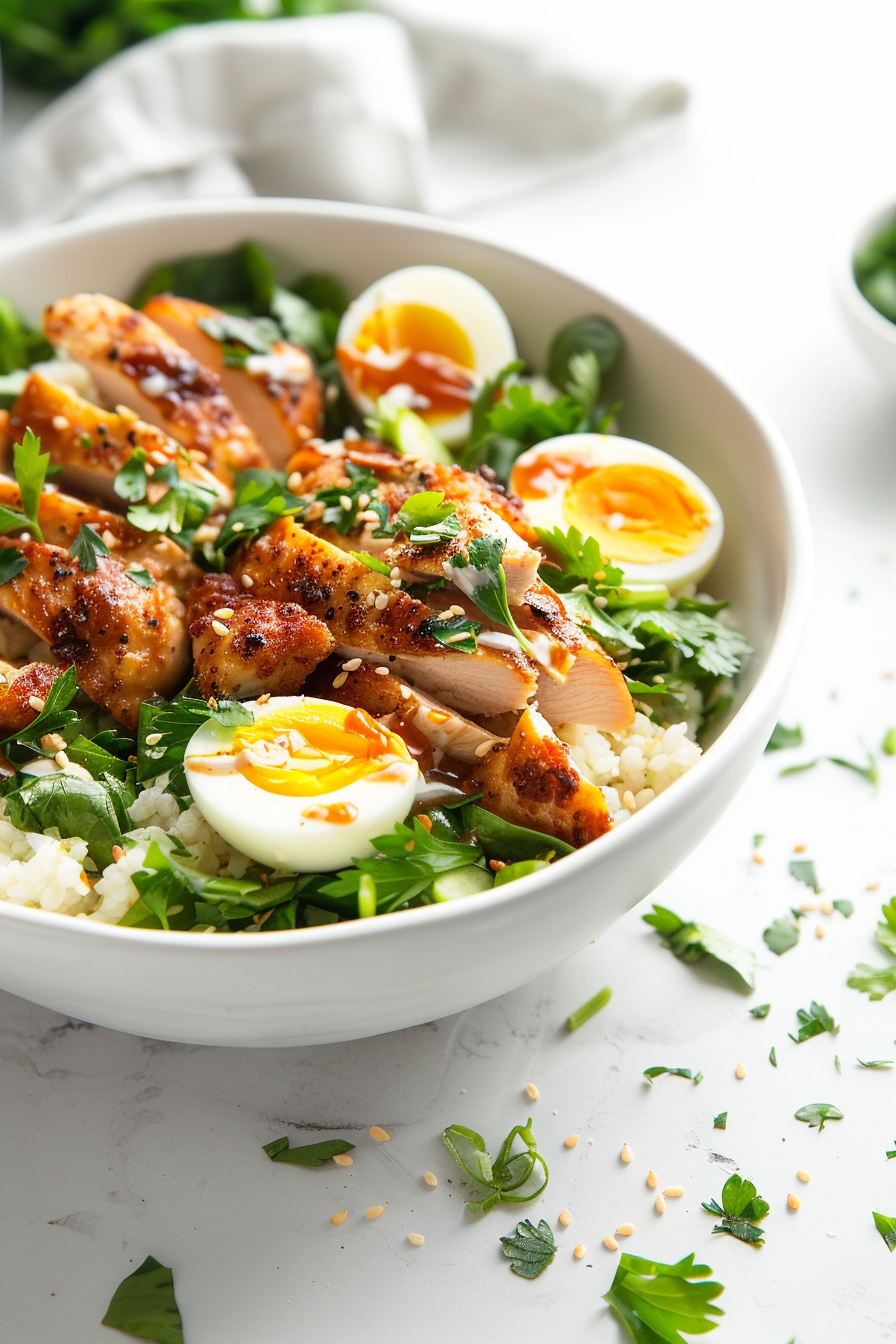 Keto Chicken and Egg Salad Preparation