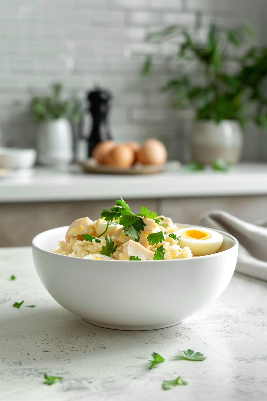 Keto Chicken and Egg Salad with Dijon Mustard