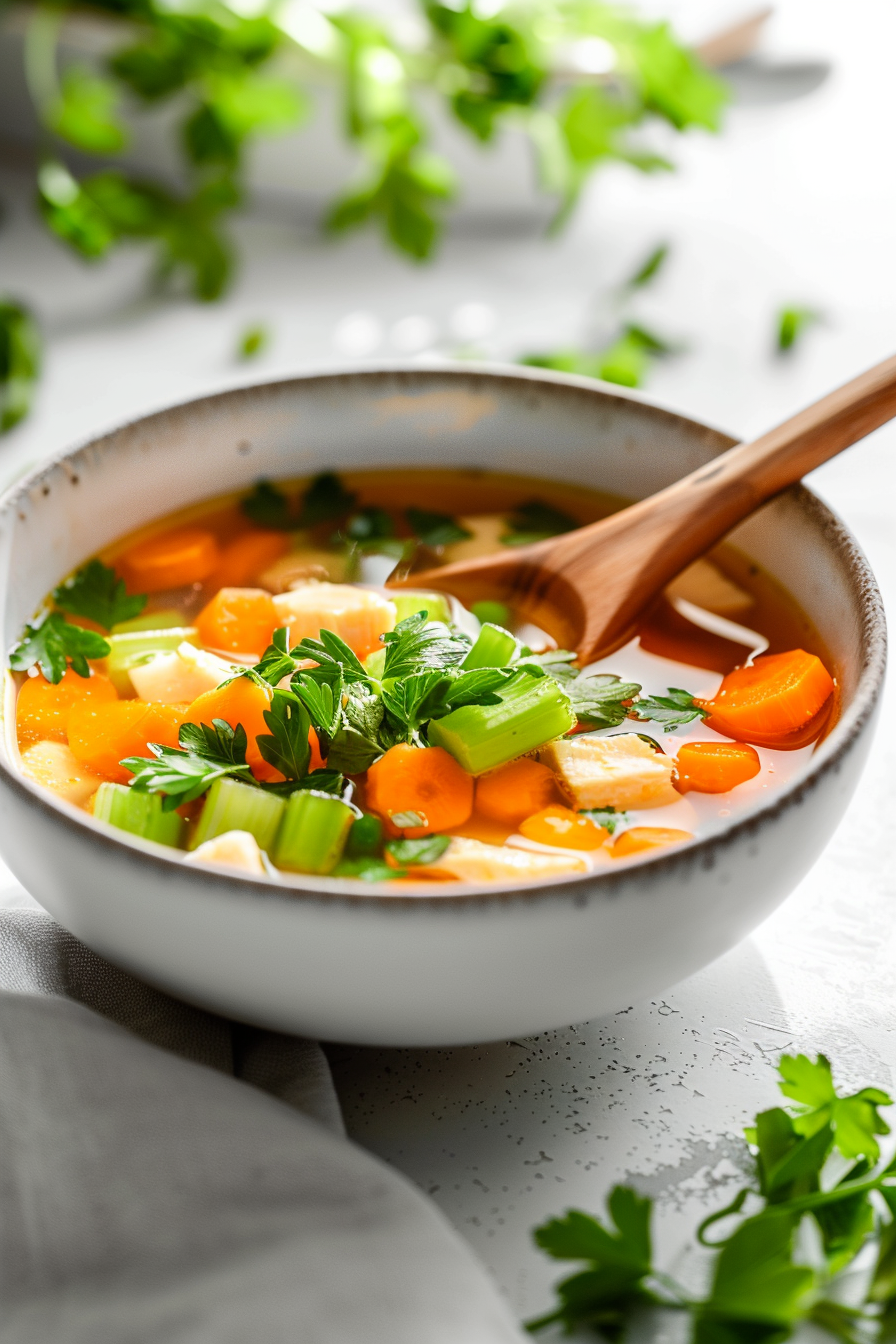 Preparation of Keto Chicken and Vegetable Soup