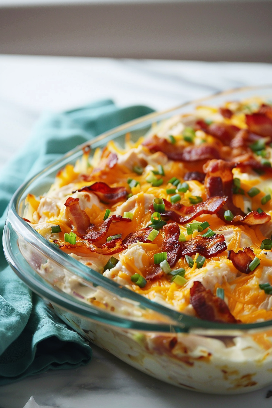 Keto Chicken Bacon Ranch Casserole Baked