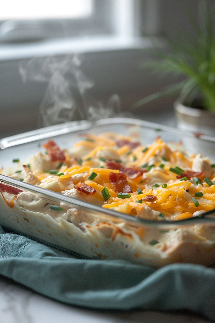 Keto Chicken Bacon Ranch Casserole Preparation