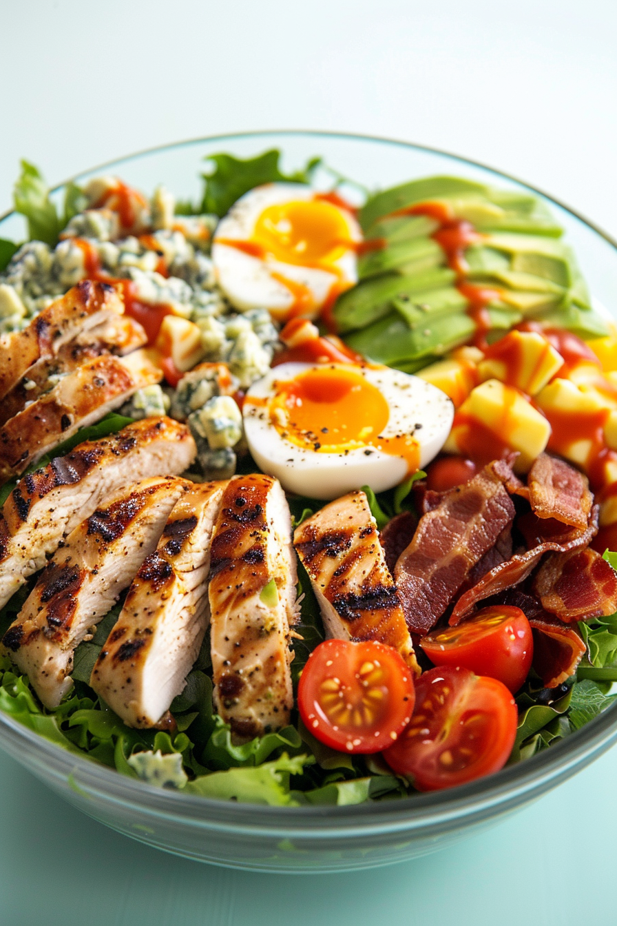 Keto Chicken Cobb Salad with Blue Cheese Dressing