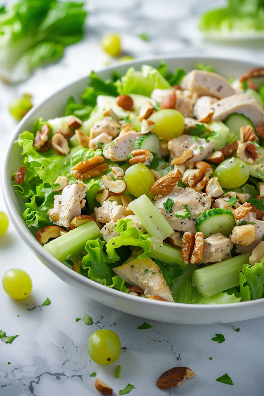 Keto Chicken Salad with Walnuts and Grapes