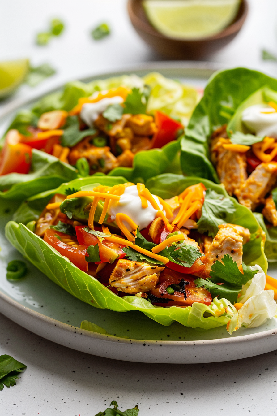 Keto Chicken Tacos with Lettuce Wrap Shells