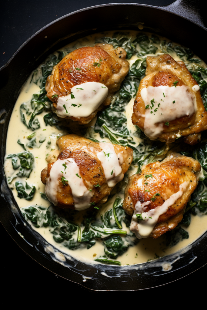 Keto Chicken Thighs with Creamy Spinach Sauce_001