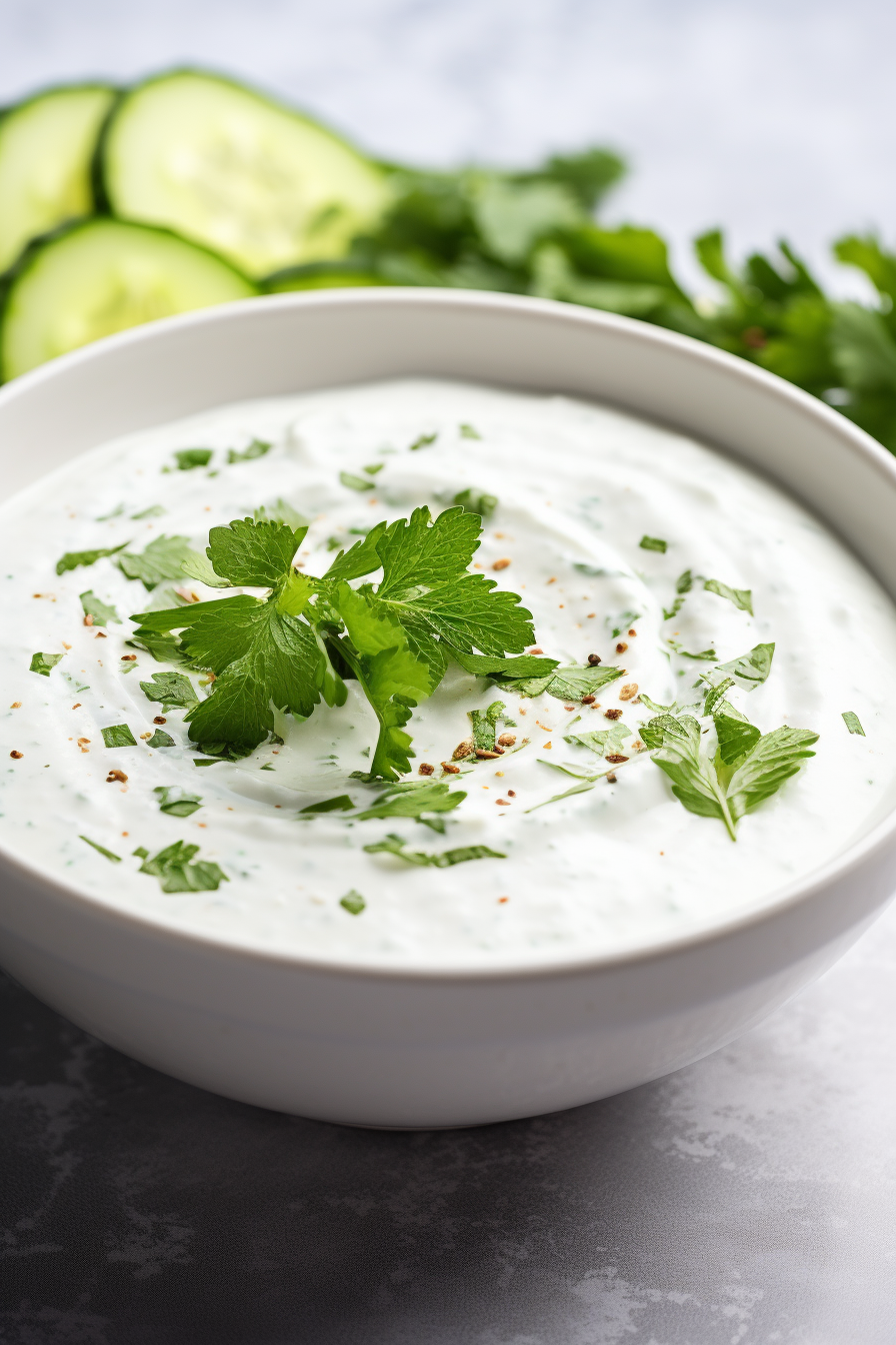 Keto Cucumber Raita Served