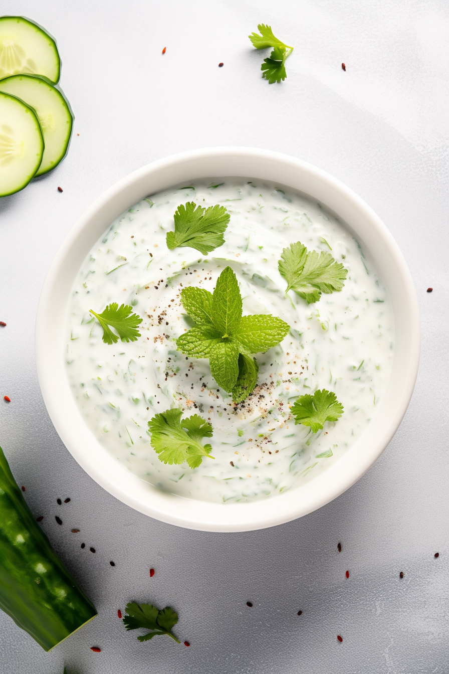 Preparing Keto Cucumber Raita