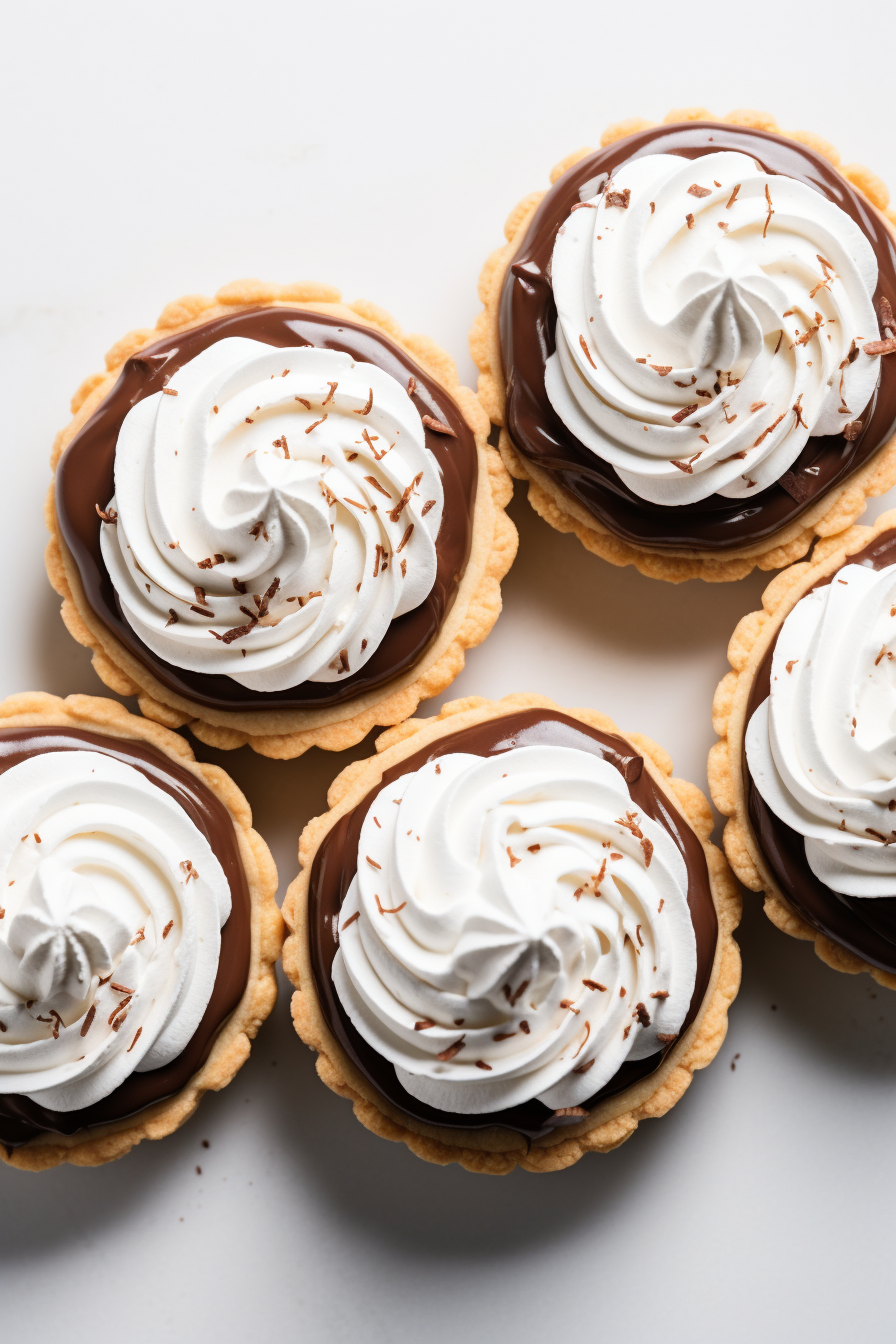 Keto Dark Chocolate Whipped Cream Tartlets with Whipped Cream