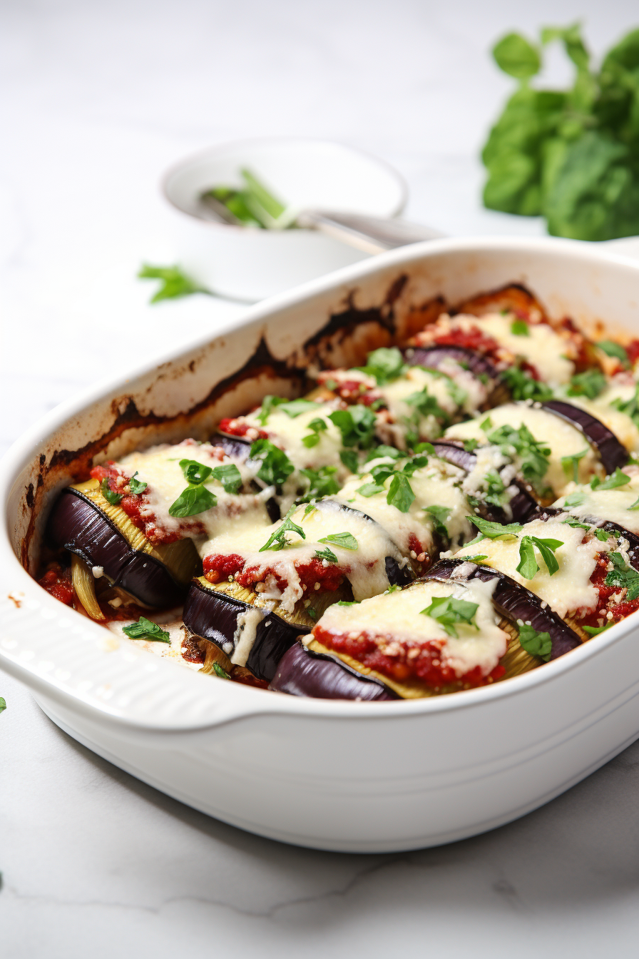 Keto Eggplant Rollatini with Ricotta Filling