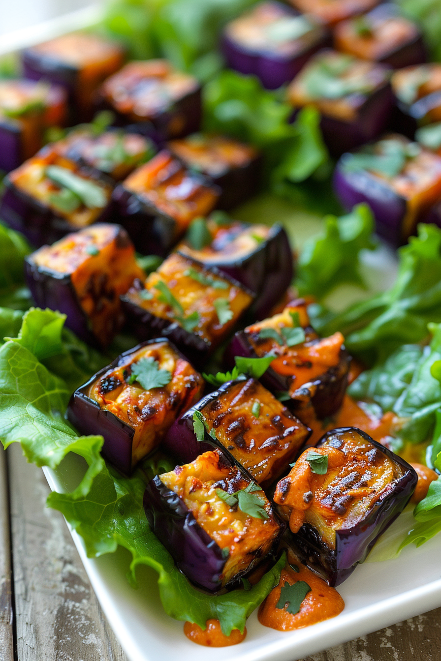 Keto Eggplant Tacos Served