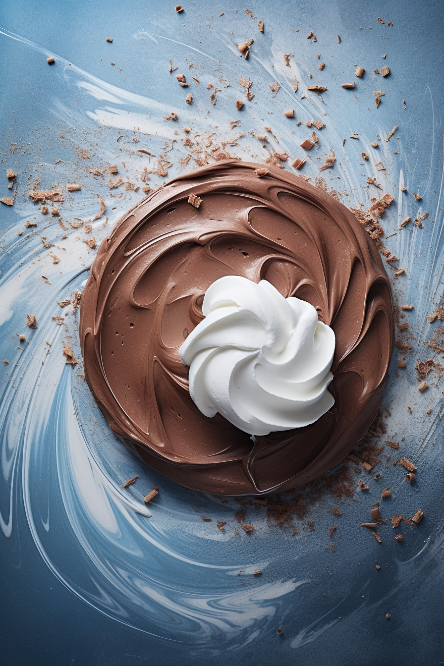 Keto Espresso Whipped Cream Topped Flourless Chocolate Cake Served