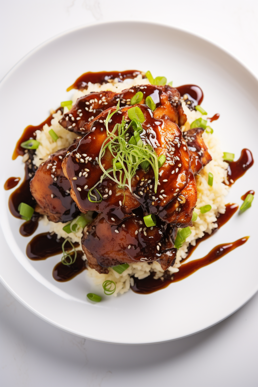 Keto Filipino Adobo with Cauliflower Rice Served
