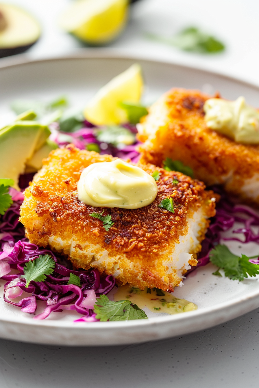 Keto Fish Tacos with Cabbage Slaw