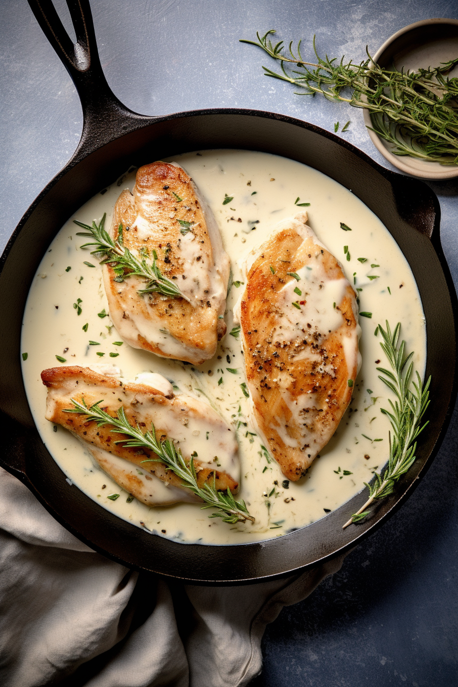 Keto Garlic Herb Chicken Breast with Cream Sauce