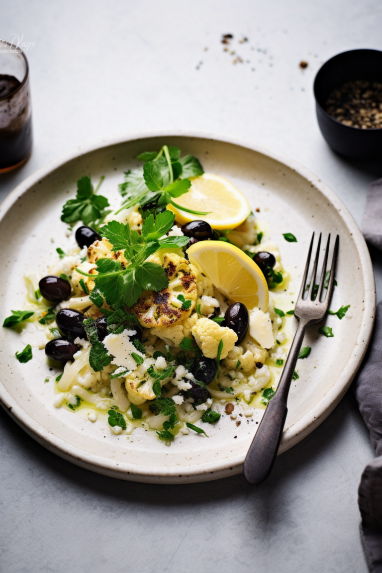 Keto Greek Cauliflower Rice with Feta and Olives_001