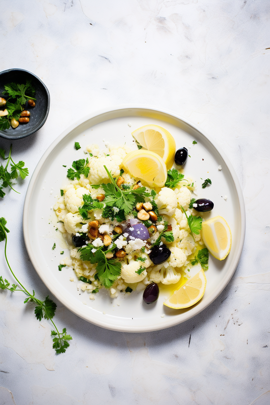 Ingredients for Keto Greek Cauliflower Rice