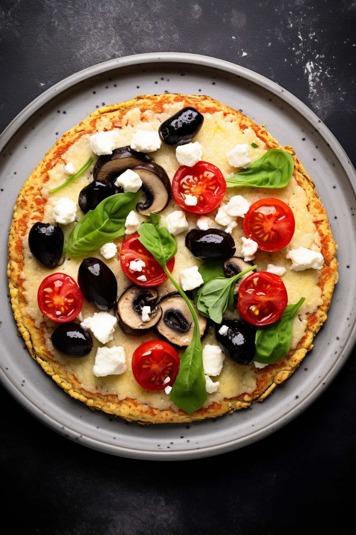 Keto Greek Pizza with Olives and Feta_001