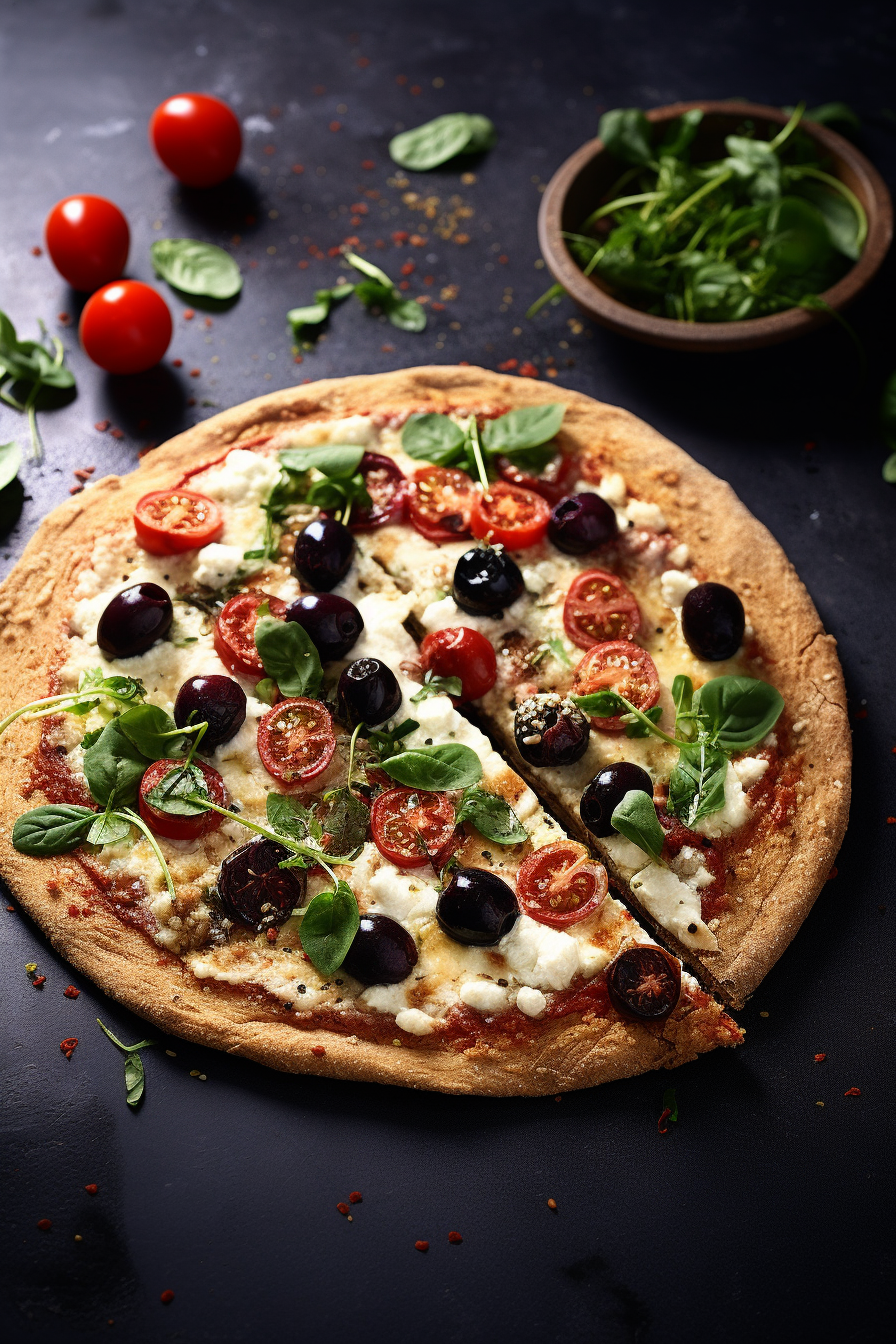 Keto Greek Pizza with Olives and Feta