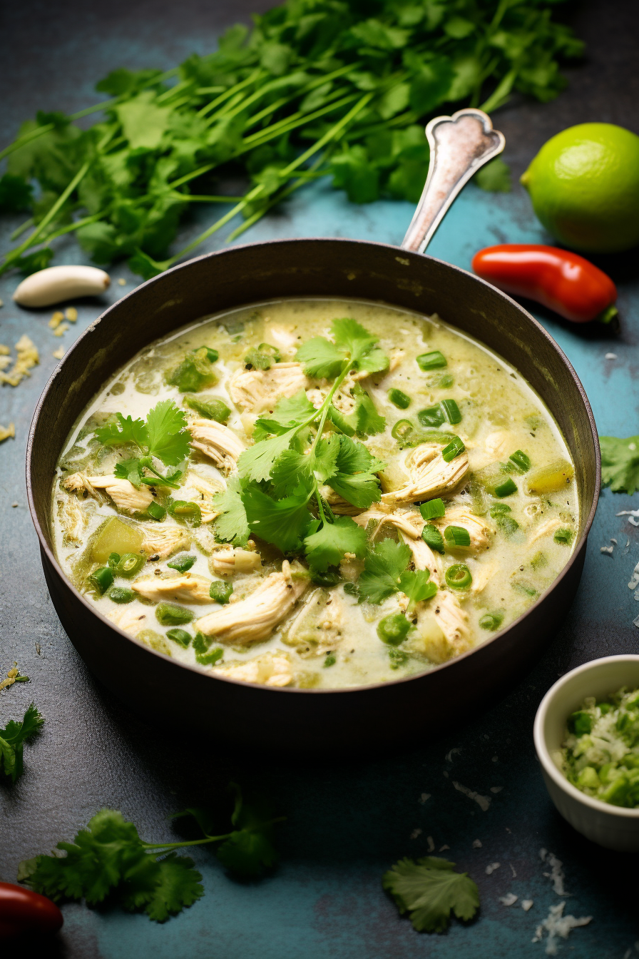 Preparing Keto Green Chili with Chicken and Tomatillos