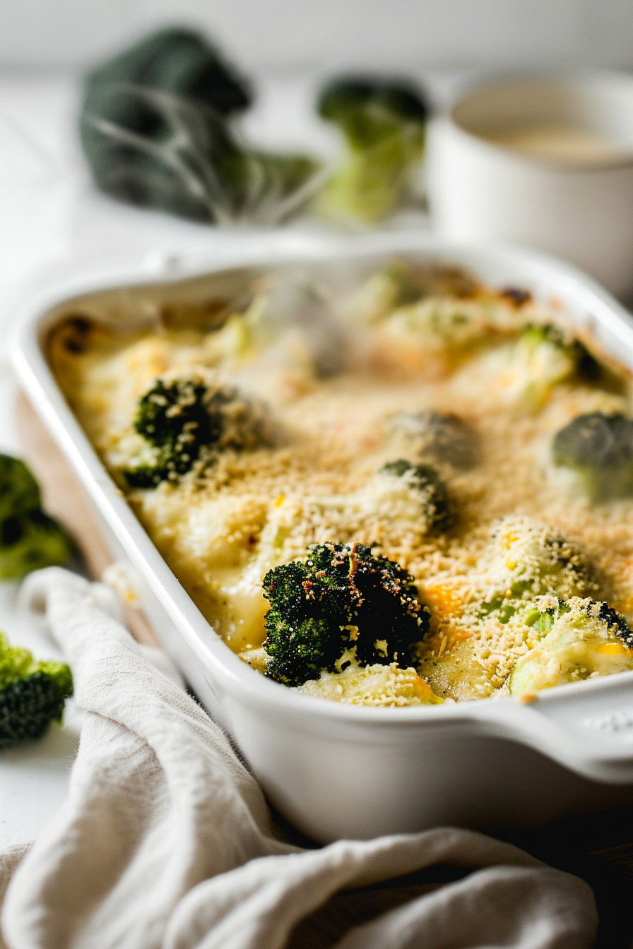 Keto Ground Chicken and Broccoli Cheese Bake