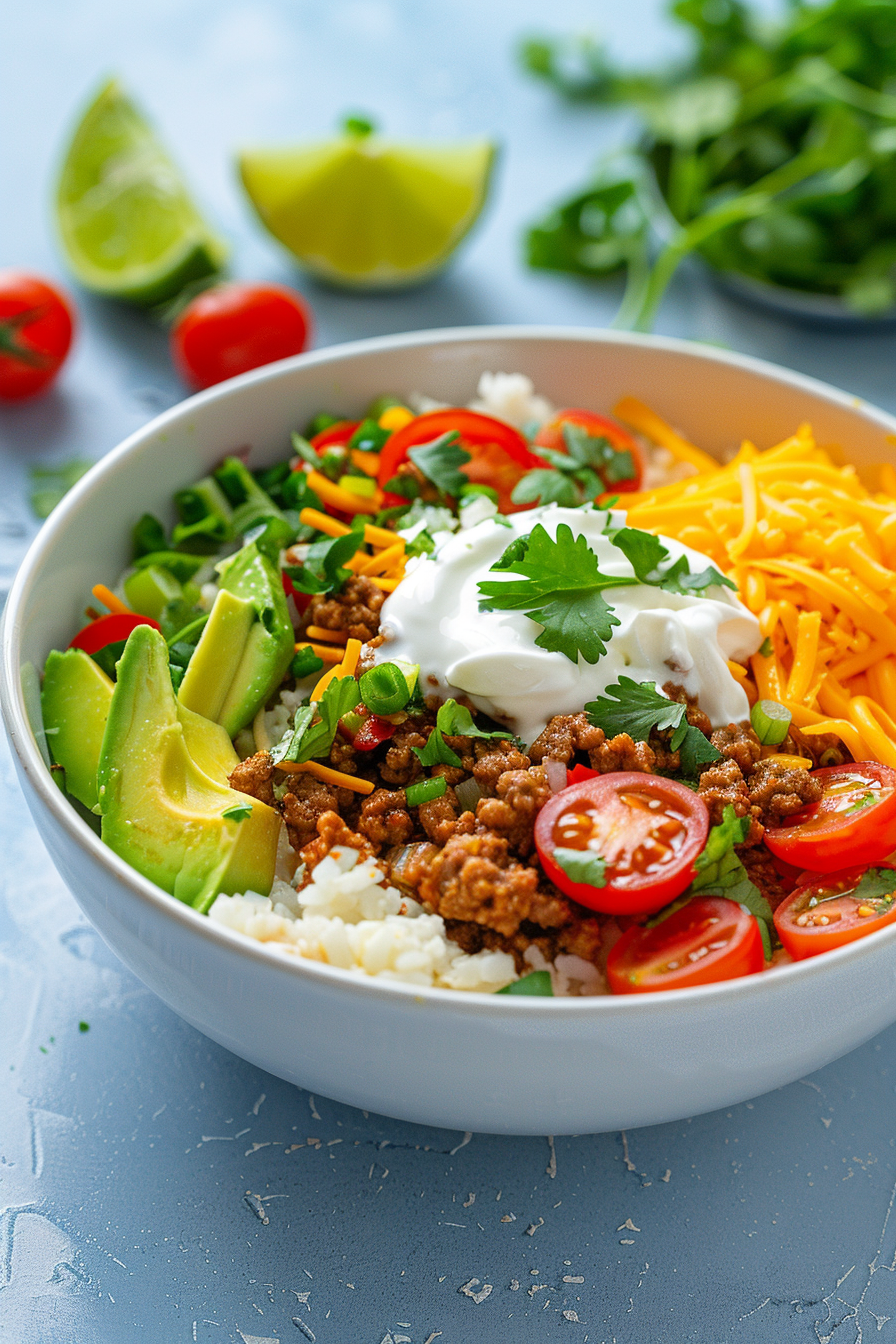 Ingredients for Keto Burrito Bowl