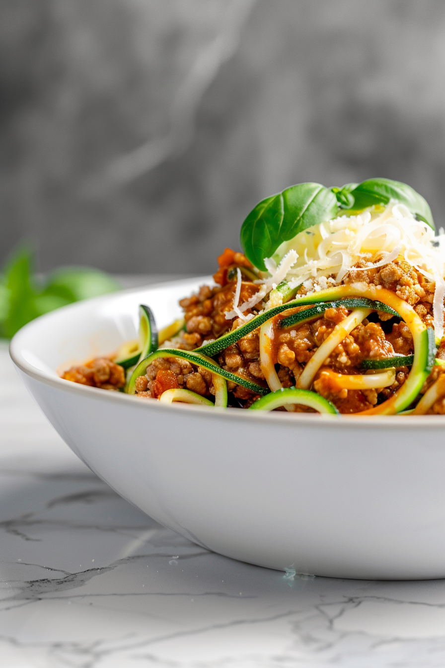 Preparing Keto Ground Chicken Bolognese