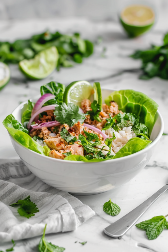 Keto Ground Chicken Larb Salad (Thai Minced Chicken Salad)_001