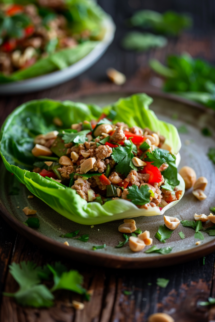 Keto Ground Chicken Thai Lettuce Wraps_001