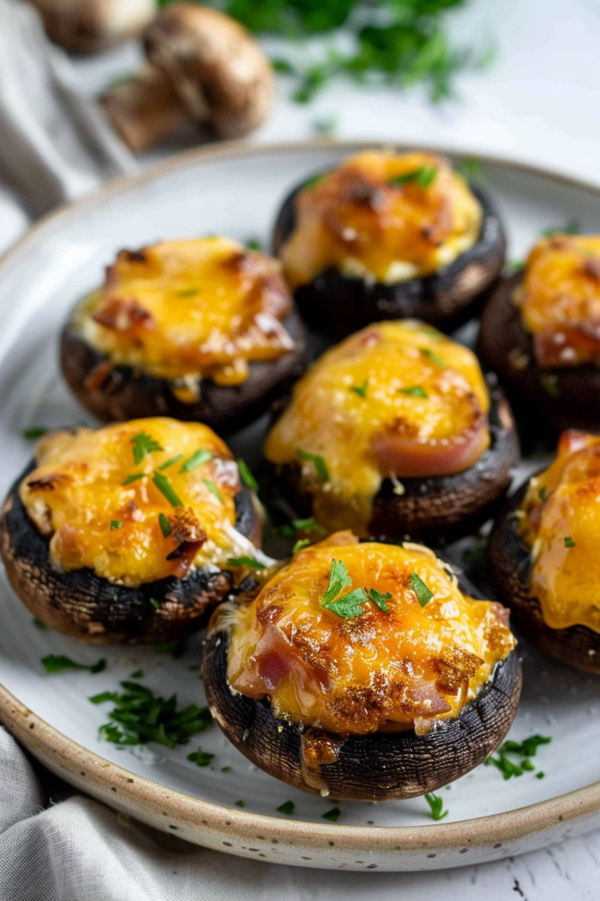 Keto Ham and Cheese Stuffed Mushrooms_001