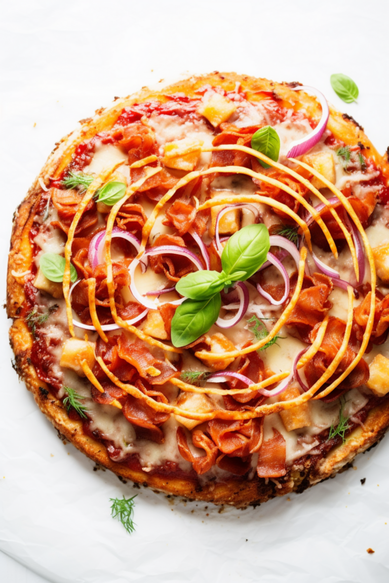 Keto Hawaiian Pizza with Sugar-Free Pineapple Topping_001