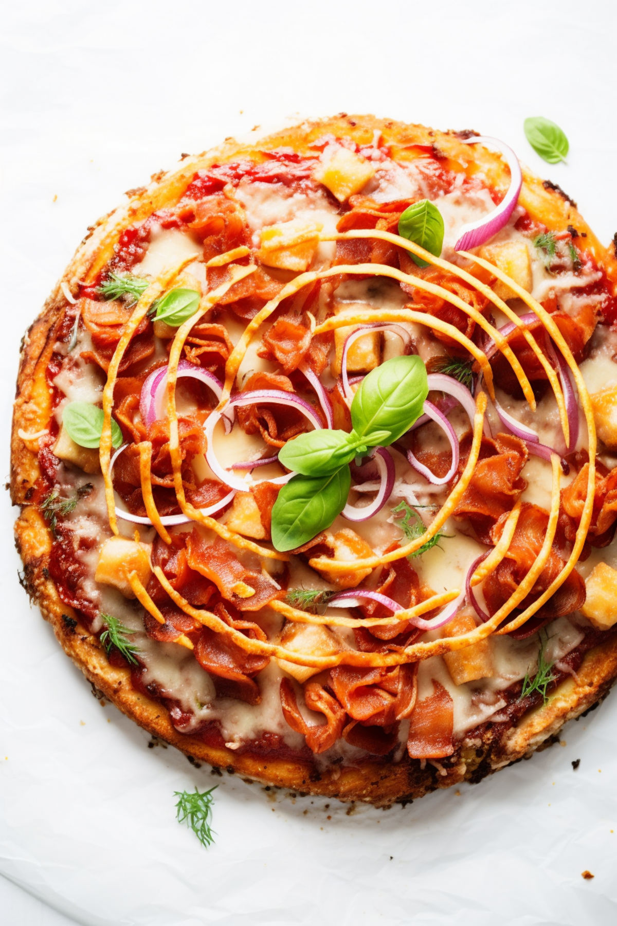 Keto Hawaiian Pizza with Sugar-Free Pineapple Topping_001