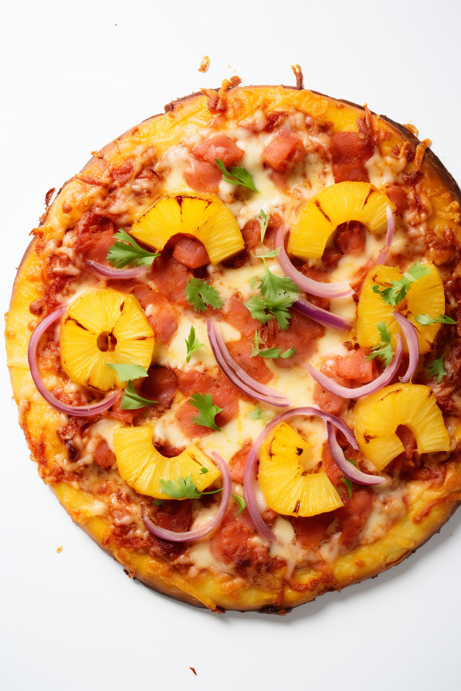 Keto Hawaiian Pizza with Sugar-Free Pineapple Topping