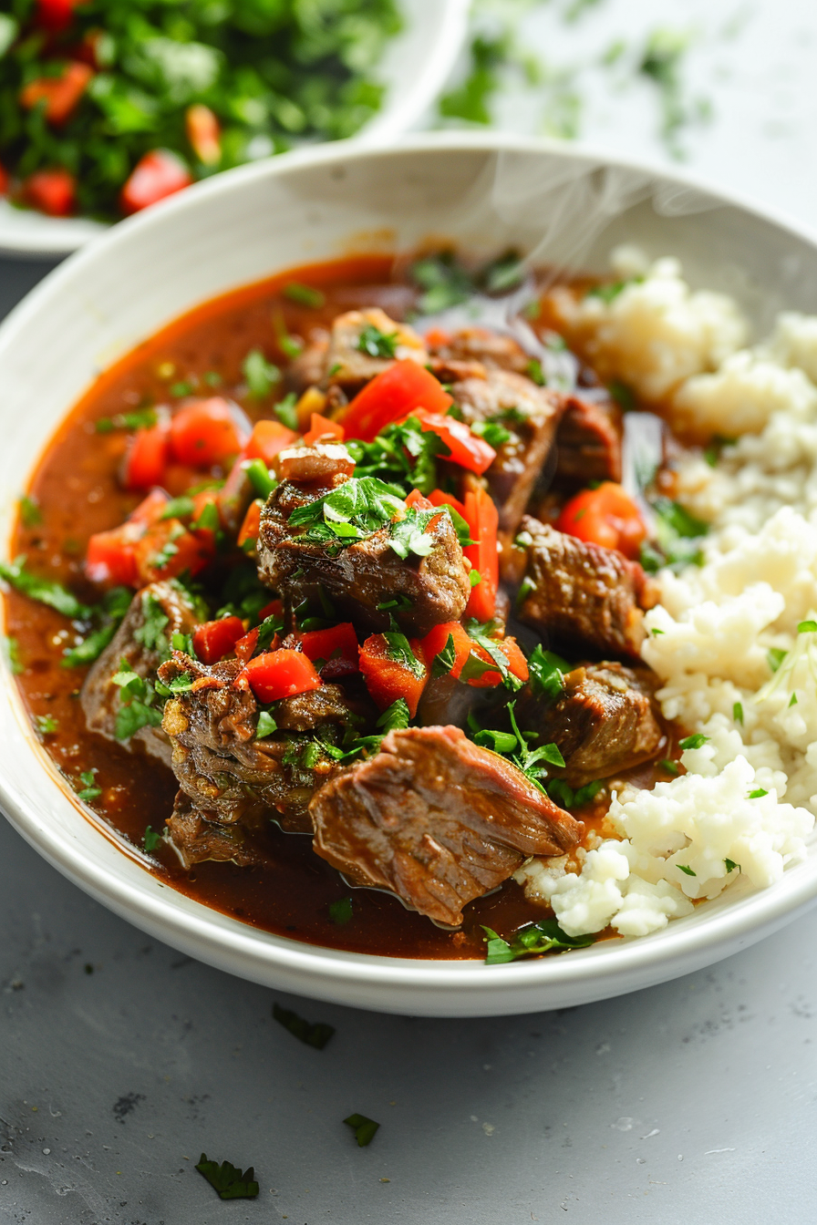 Ingredients for Keto Instant Pot Spicy Beef Heart Stew