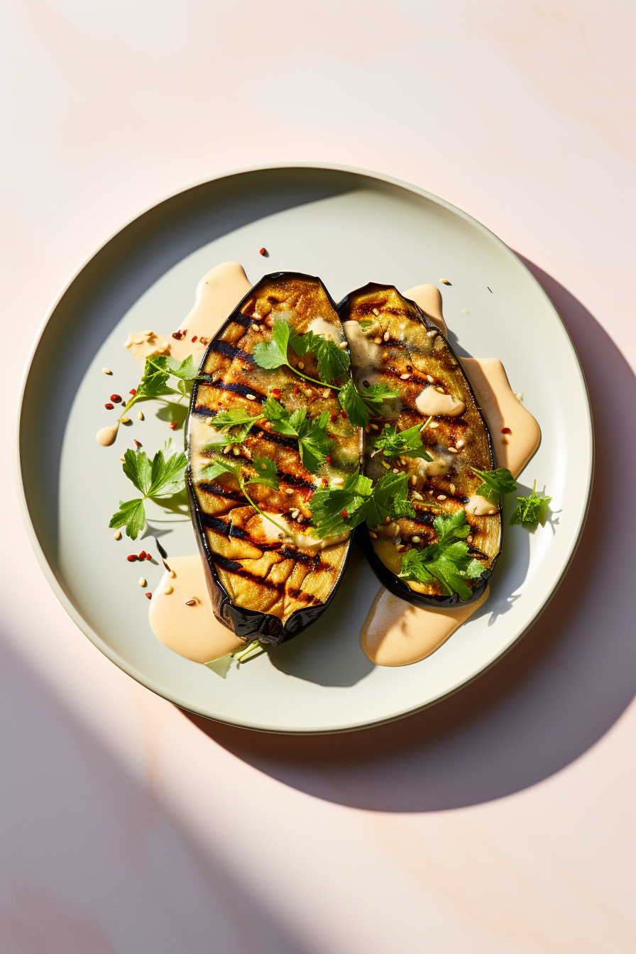 Preparing Keto Japanese Grilled Eggplant