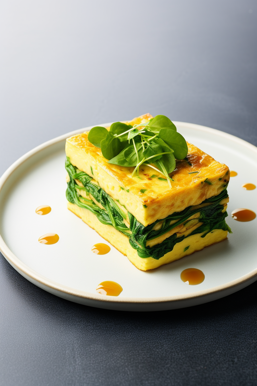 Keto Japanese Style Omelette (Tamagoyaki) with Spinach
