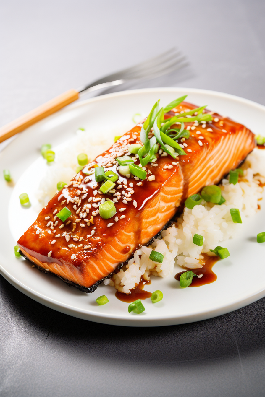 Keto Japanese Teriyaki Salmon with Cauliflower Rice