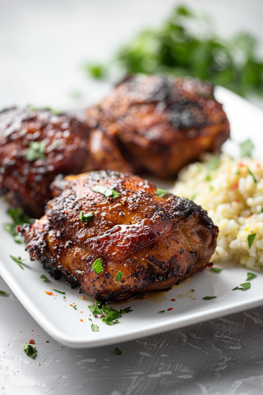 Marinating Keto Jerk Chicken Thighs