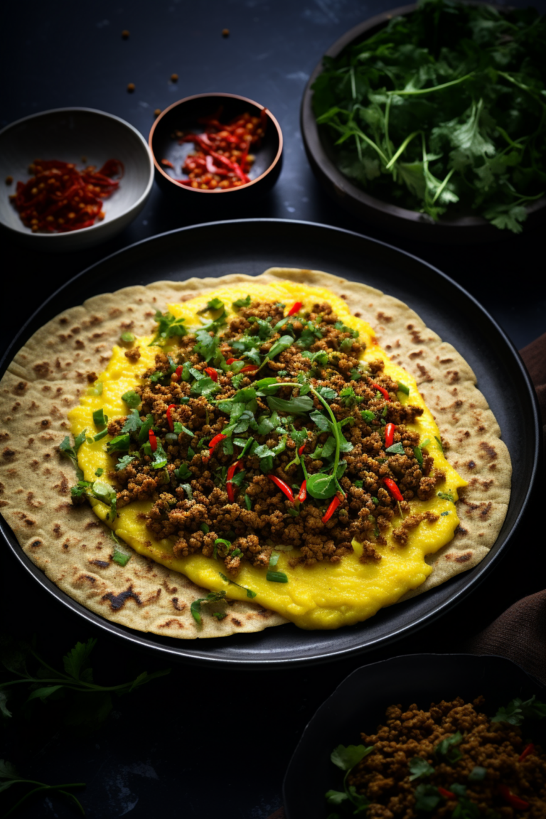 Keto Keema (Minced Meat) with Almond Flour Roti_001