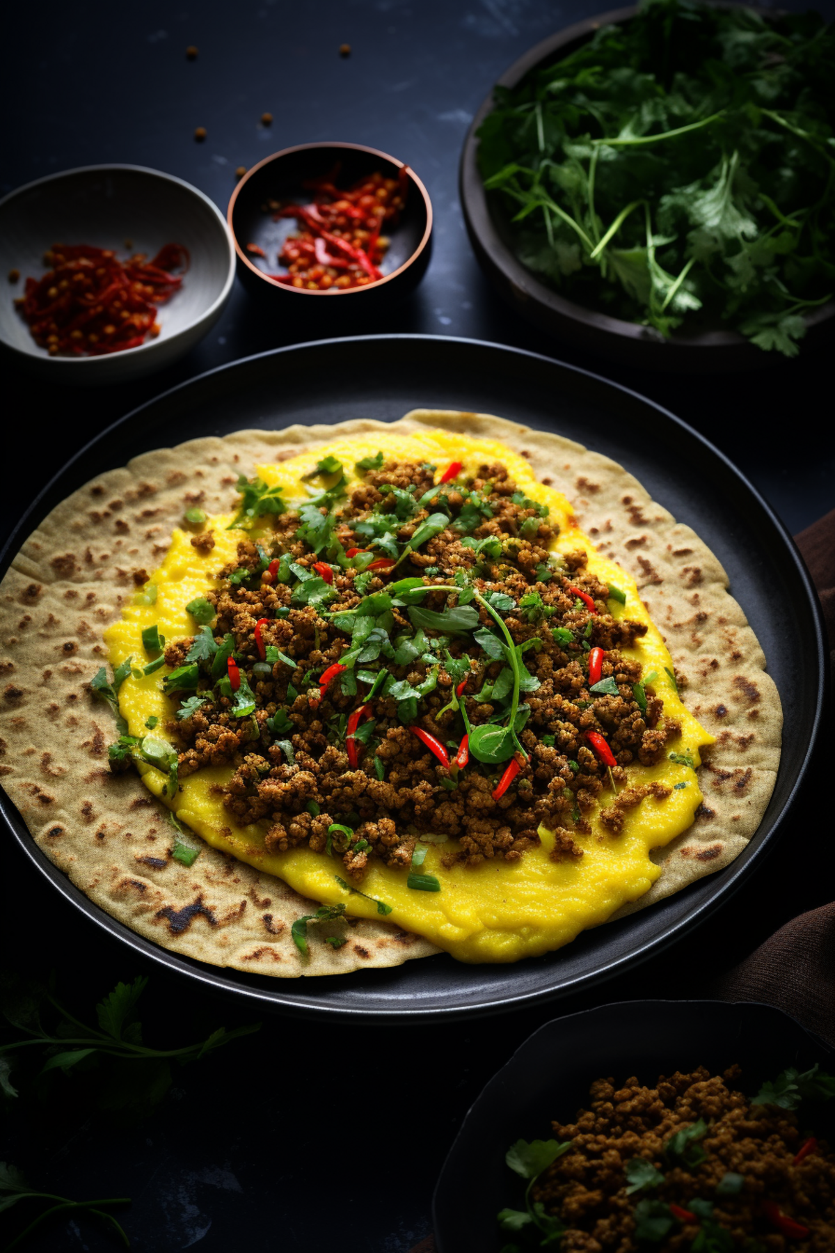 Keto Keema (Minced Meat) with Almond Flour Roti_001