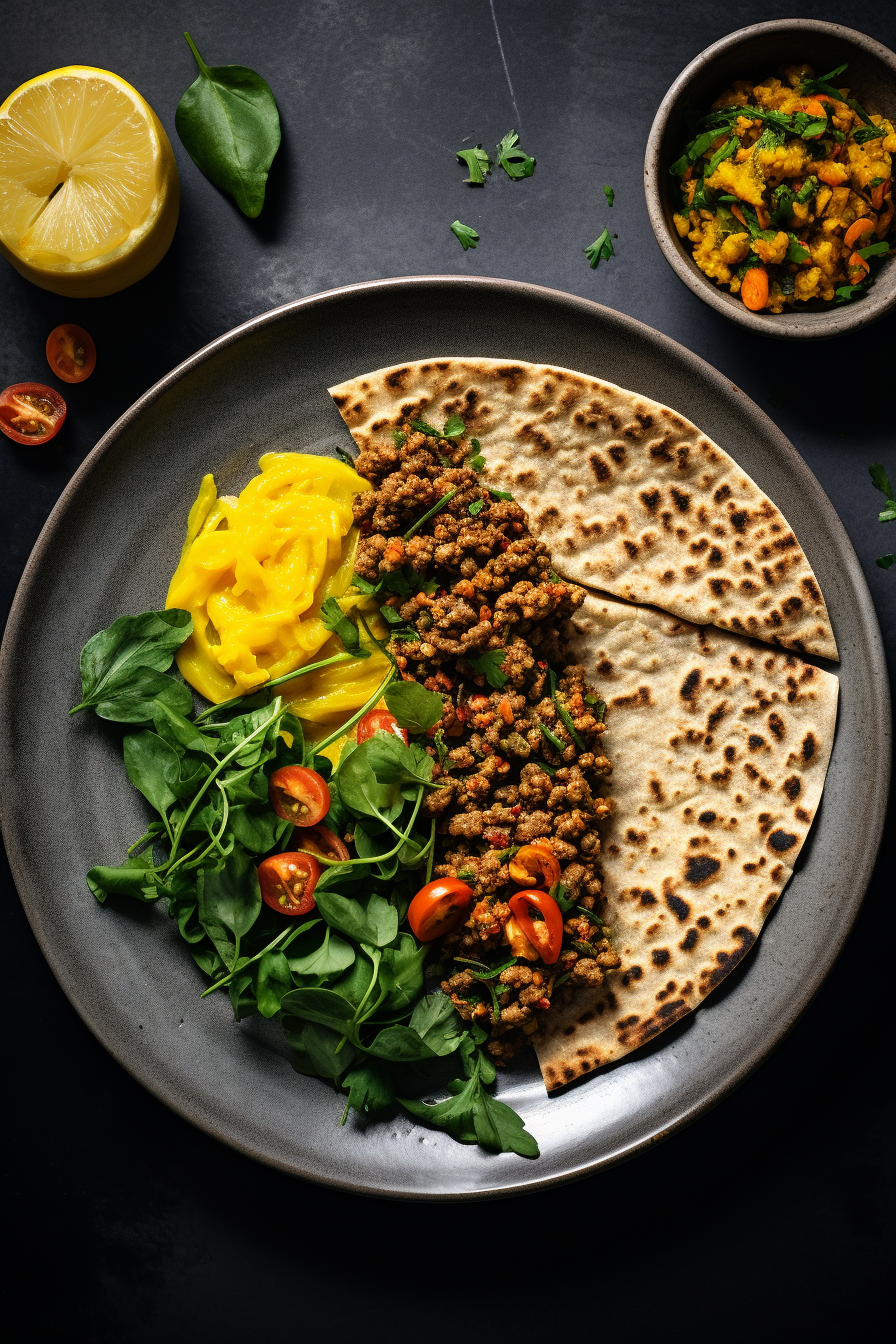 Keto Keema (Minced Meat) with Almond Flour Roti